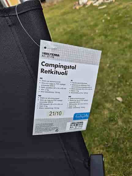 Campingstol aluminium svart