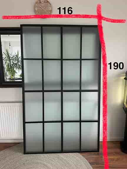 2stycken Rumsavdelare hylla svart med frostat glas 190 cm