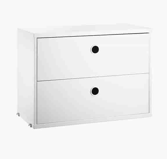 Köper två vita Stringbyråer 58x30