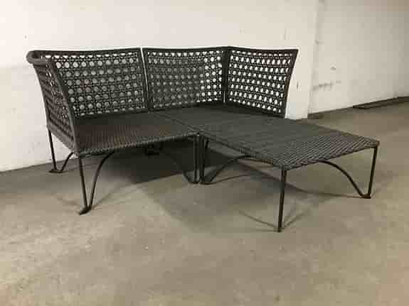 Loungemöbel Jutholmen Ikea soffa och fotpall/bord