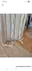 Kabelstickad beige pläd med fransar
