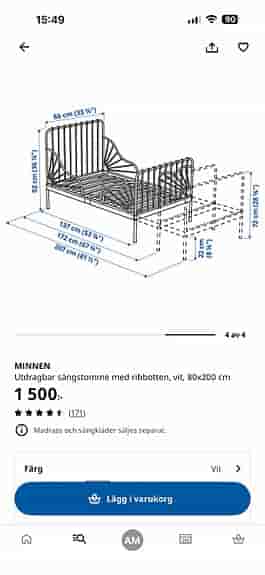 Minnen växa-säng