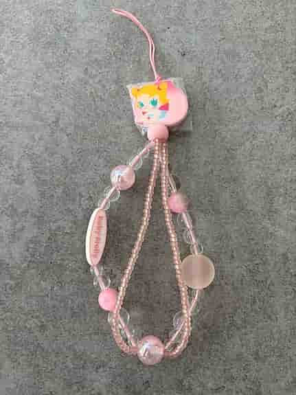 Original Popmart Baby Molly Väskberlock med rosa pärlor