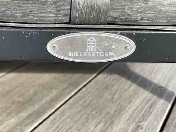 Hillerstorp hörnsoffa & fåtölj med pall utomhus grå