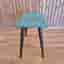 1 retro pall med turkost tyg, 1900-tal, 45*31 cm