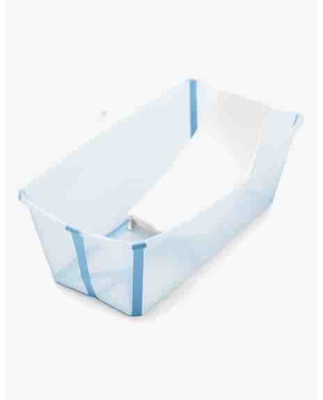 Stokke Flexi Bath babybadkar hopfällbart blå plast
