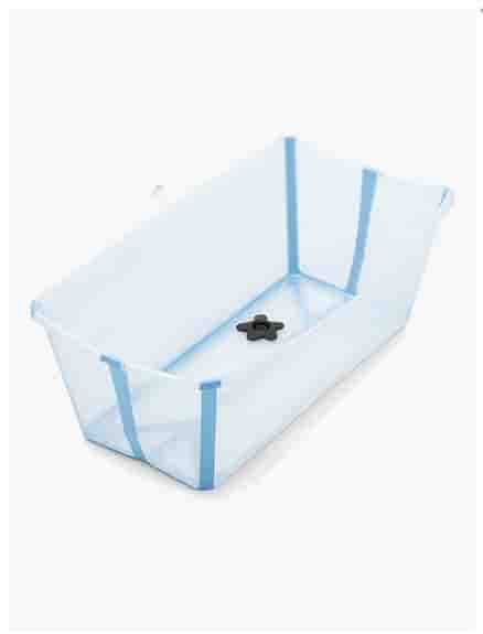 Stokke Flexi Bath babybadkar hopfällbart blå plast