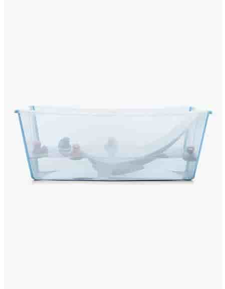 Stokke Flexi Bath babybadkar hopfällbart blå plast