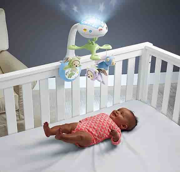 Fisher-Price speldosa och sängmobil med projektor för spjälsäng