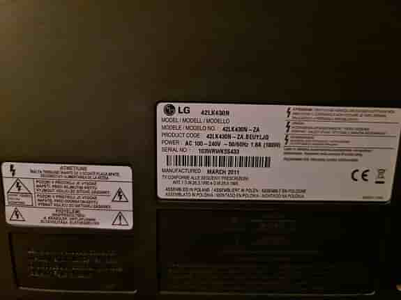 LG 42LK450N TV 42 tum svart