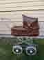 Vintage dockvagn - brun m kromat chassi