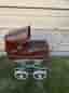 Vintage dockvagn - brun m kromat chassi