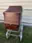 Vintage dockvagn - brun m kromat chassi