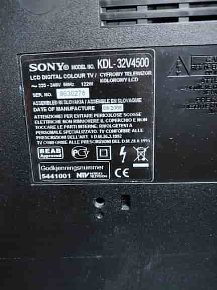 Sony KDL-32V4500 32" LCD TV svart