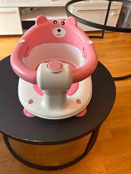 Rosa badstol för bebis med sugproppar