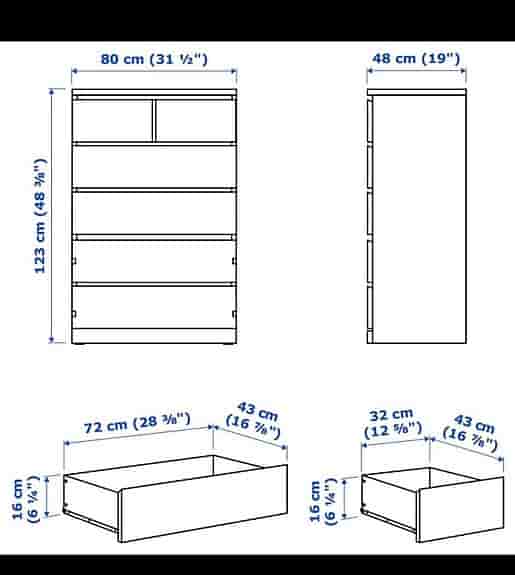 IKEA Aage Petersen byrå 80x123 vit