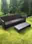 Dedon Slim Line soffa med bord i konstrotting svart