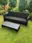 Dedon Slim Line soffa med bord i konstrotting svart