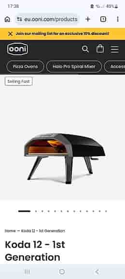 Ooni Koda gasdriven pizzaugn svart
