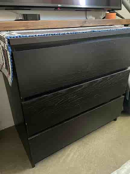 IKEA MALM byrå - 3 lådor, svartbrun - 400 kr