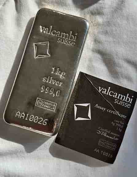 Valcambi Suisse 1 kg silver 999,0 tacka