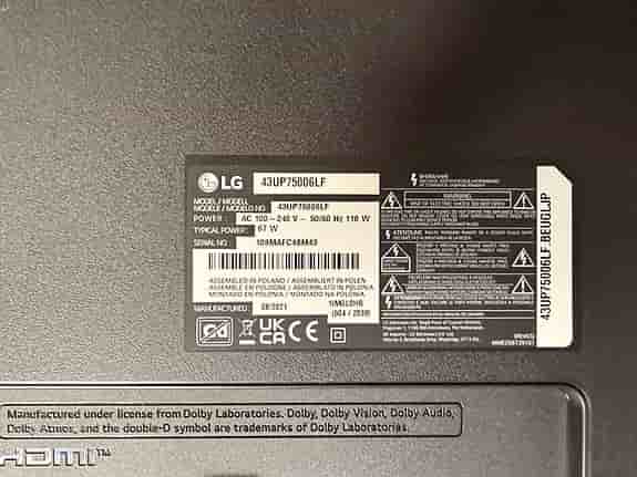 Smart TV LG 43UP75006LF 43" LED-TV svart