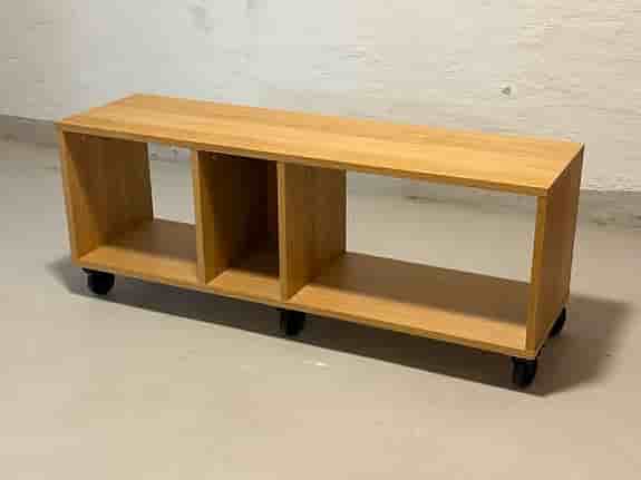 Ikea Råvaror bench with wheel oak veneer 120x34