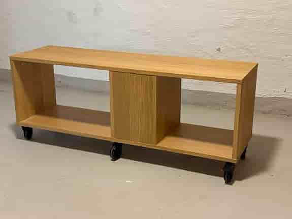 Ikea Råvaror bench with wheel oak veneer 120x34
