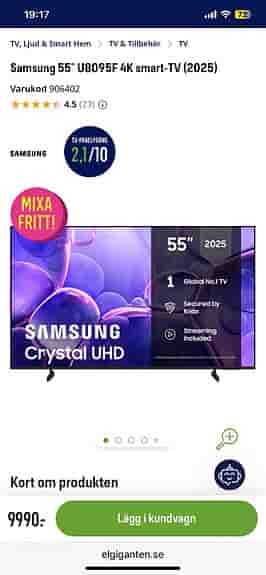 Ny Samsung Crystal UHD 55" TV