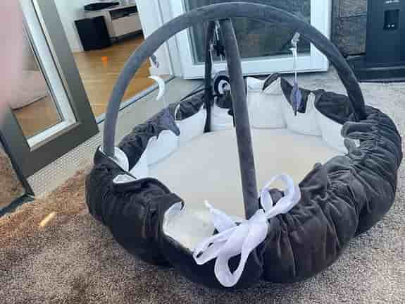 Lyxigt babygym & lekmatta grå/vit