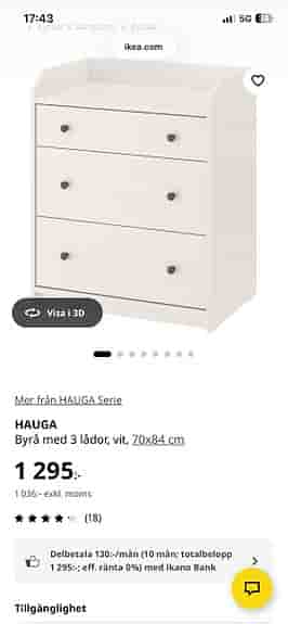 Vit byrå IKEA Hauga