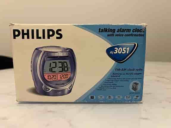 Philips AJ3051 talande väckarklocka med FM/AM‑radio