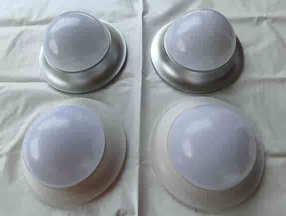 4 st LED-lampor Taklampor Vägglampor vit/silver + 1 st Reservlampkupa