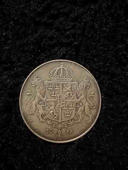 Minnesmynt 50 kr 1976 bröllop Carl XVI Gustaf och Silvia