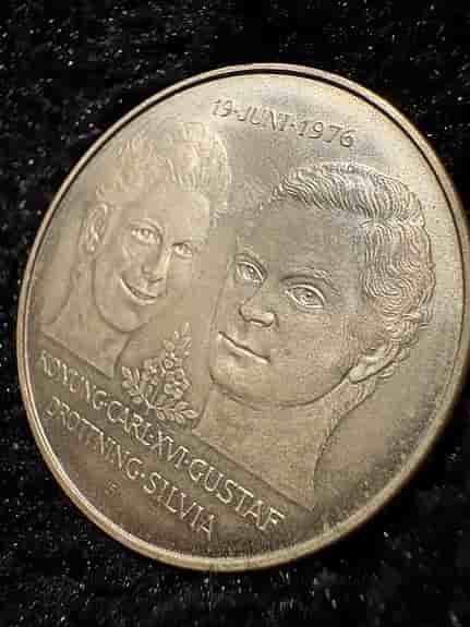 Minnesmynt 50 kr 1976 bröllop Carl XVI Gustaf och Silvia