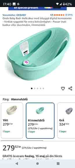 badkar för en nyfödd med inbyggd termometer