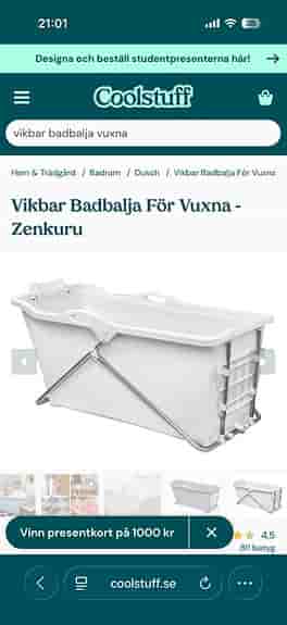 Badkar / badbalja vikbar