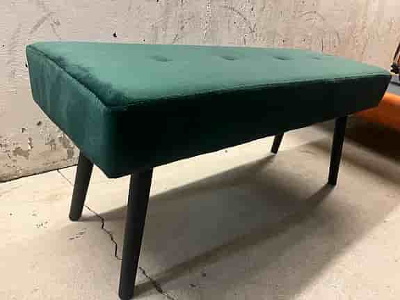 Grön sammetsbänk / sittbänk – Modern stil – Mycket fint skick
