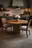 Runt massivt ek-bord i modern design