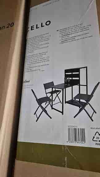 Cello Solna balkongset 4-delat grått ett set ny I kartong