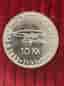 10 kronor minnesmynt 1972 Gustaf VI Adolf  Silvervikt 15 gr