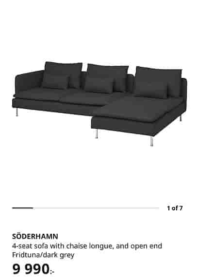 Ikea SÖDERHAMN 4-seat dark grey sofa