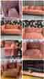 Luxurious Pink Velvet Tufted Sofa Set (3+2+1 Seater) AND Matching TV Table