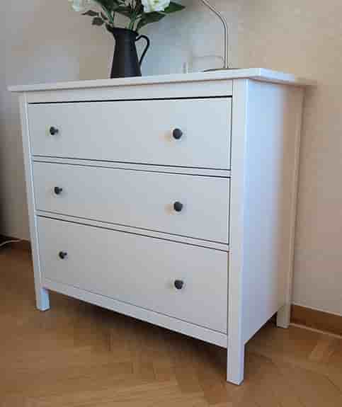 HEMNES Byrå med 3 lådor, vitbets, 108x96 cm