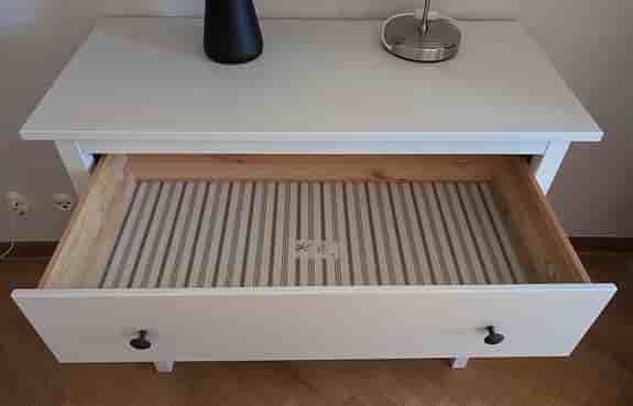 HEMNES Byrå med 3 lådor, vitbets, 108x96 cm