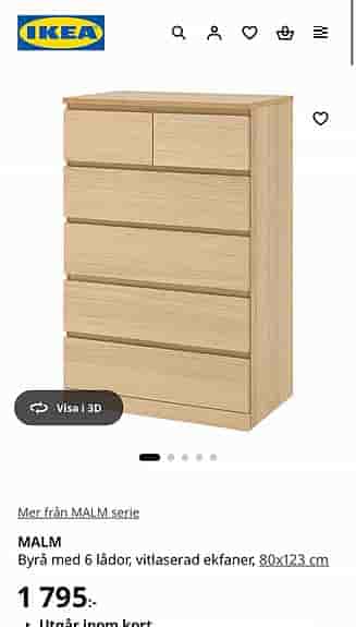 MALM BYRÅ 6 lådor