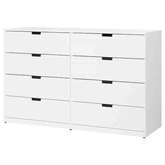 Nordli, Byrå med 8 lådor, vit