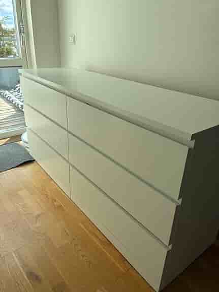 MALM Byrå med 6 lådor, vit