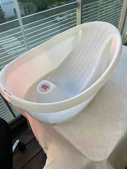 Babybadkar vitt med stöd