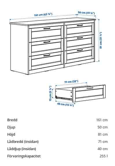 IKEA SONGESAND byrå som har folierats i snygg marmorfinish